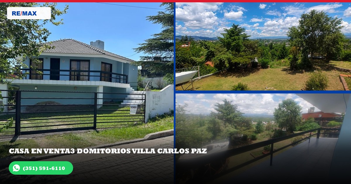 01 - Vista aérea frontal de la propiedad en Barrio Punilla, Villa Carlos Paz