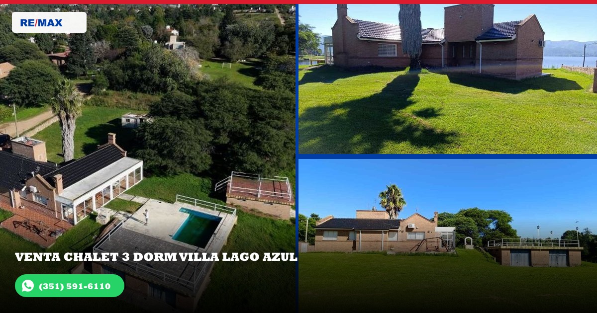 01 - Vista aérea frontal de la propiedad en Barrio Villa Carlos Paz, Villa Lago Azul