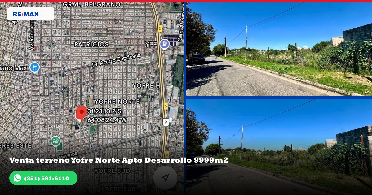 01 - Vista aérea frontal de la propiedad en Barrio Cordoba, Yofre Norte
